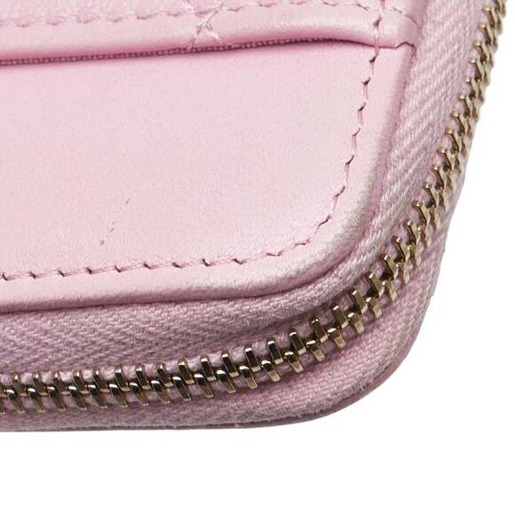 CHANEL Pink Lambskin Leather Logo Wallet - Picture 4 of 10